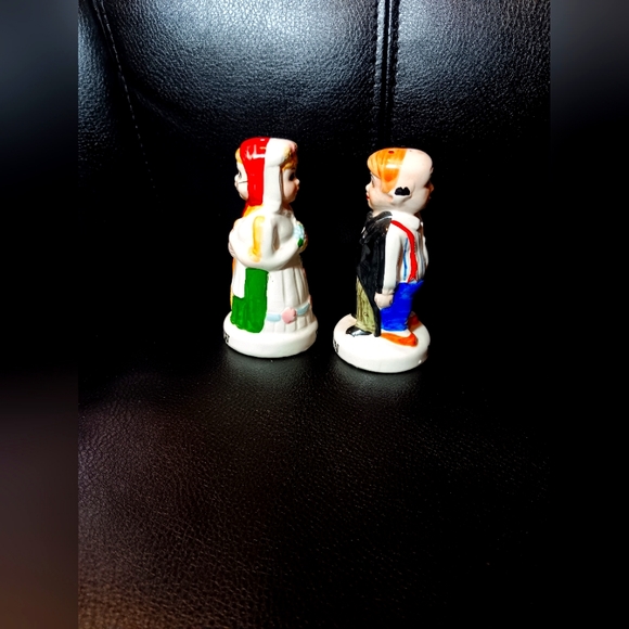 1960's Now and Then salt pepper shakers - Picture 1 of 10